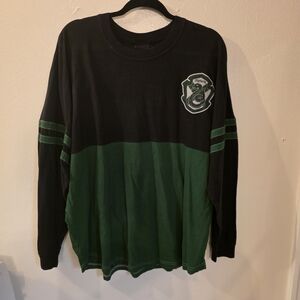 Black and Green Long Sleeve Shirt with Crest